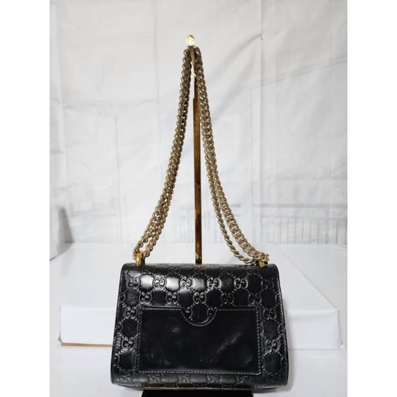 Authentic Gucci Guccissima Leather Small Padlock Shoulder Bag Black - Picture 3 of 16